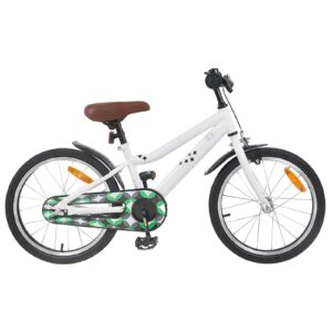vidaXL Detské Kolo 18 Palcov pre deti od 5 do 7 rokov Biela-1