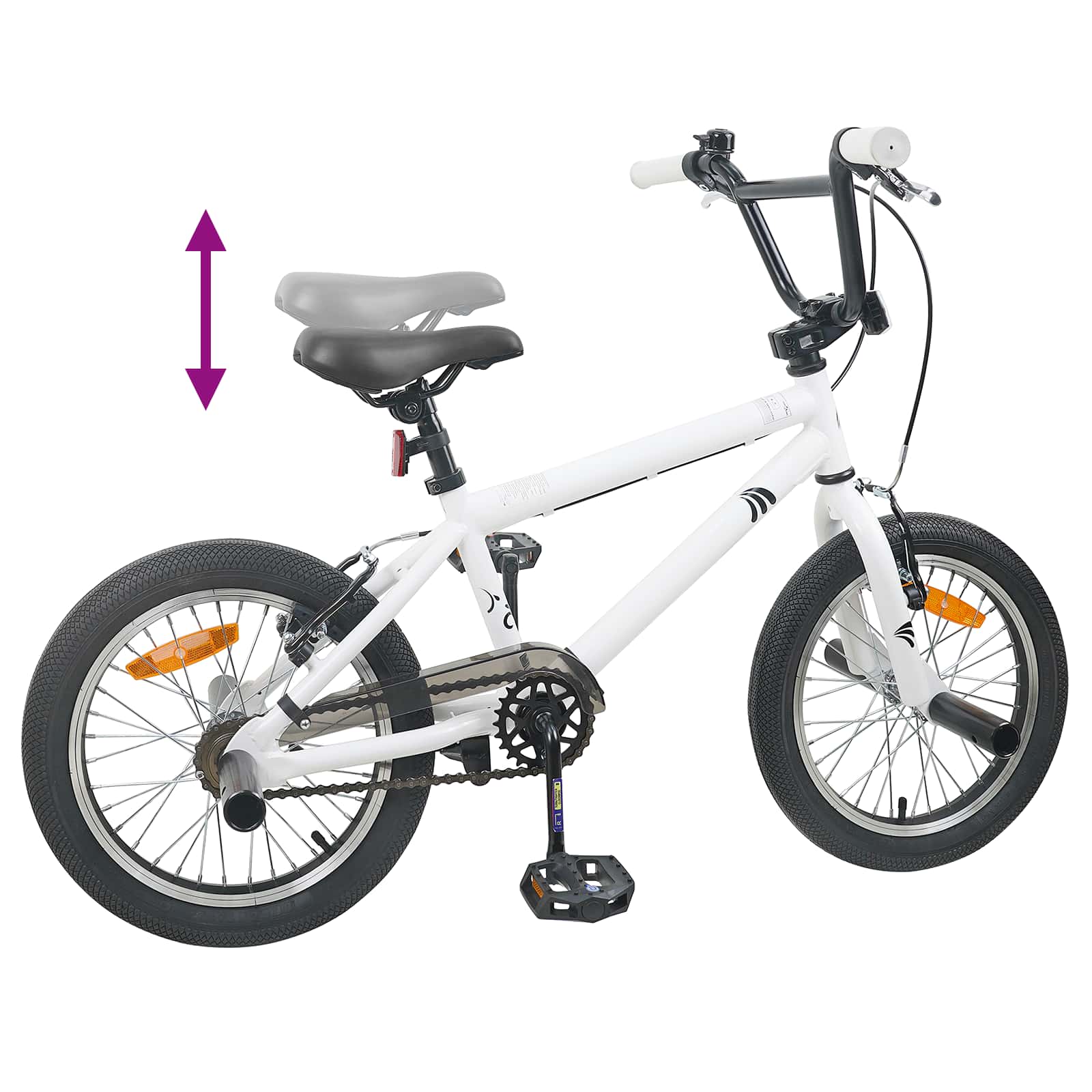 vidaXL BMX Bicykel 20 Palcov pre nad 9 rokov Biela-7