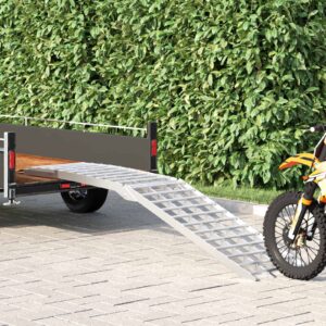 vidaXL Rampy na motocykle 680 kg Strieborná 680 kg Hliník-1