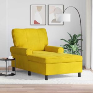 vidaXL Ležadlo s vankúšom Žltá 91 x 157 x 91 cm Zamat-1