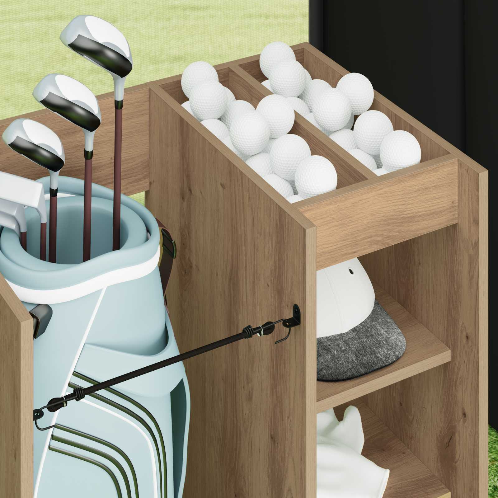 vidaXL Golfová skriňa s kolesom Remeselný dub 65 x 45 x 98 cm-5