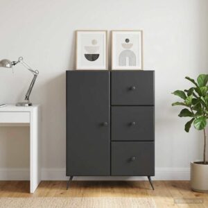 vidaXL Servírovacia skriňa Čierna 66 x 34,5 x 90 cm Kompozitné drevo-1