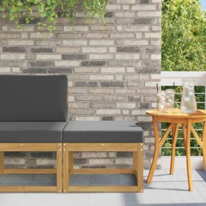 vidaXL Outdoor Hocker Pevné akáciové drevo Biela-1