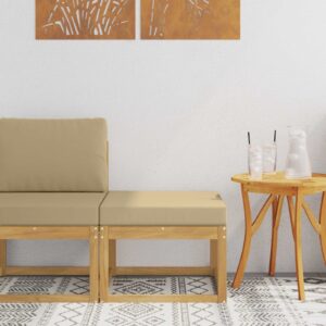 vidaXL Outdoor Hocker Pevné akáciové drevo Biela-1