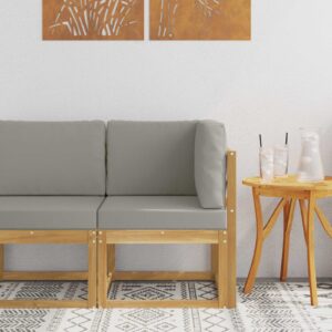vidaXL Záhradná súprava gaučov Biela a svetlosivá 51 x 54 x 73 cm-1