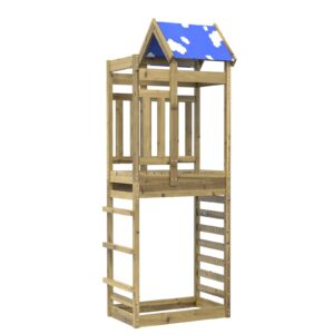 vidaXL Herná veža Hnedá 85 x 52,5 x 239 cm Masívne impregnované drevo-1