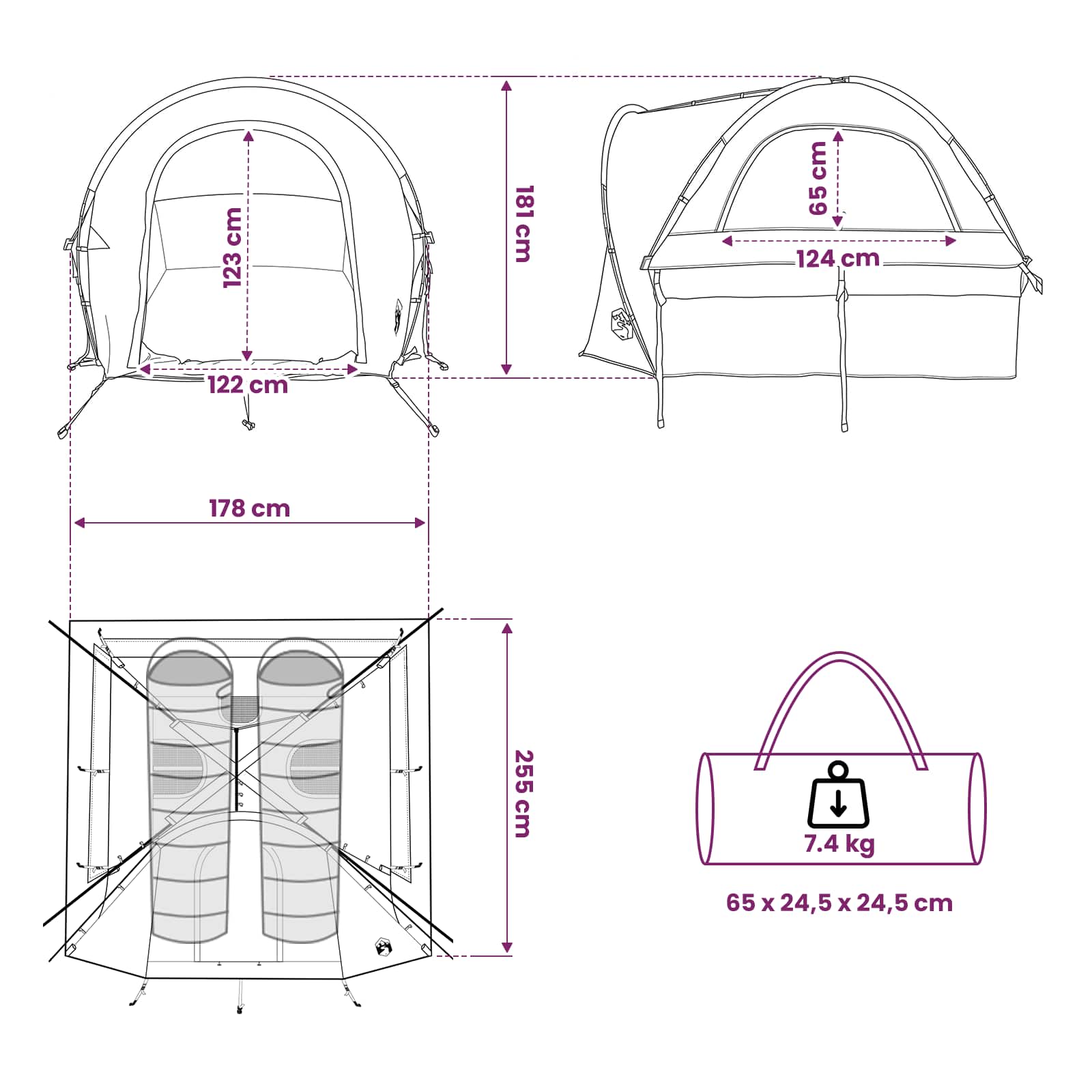 vidaXL Auto Stan Zelená 200 x 170 x 170 cm Polyester a oceľ-14