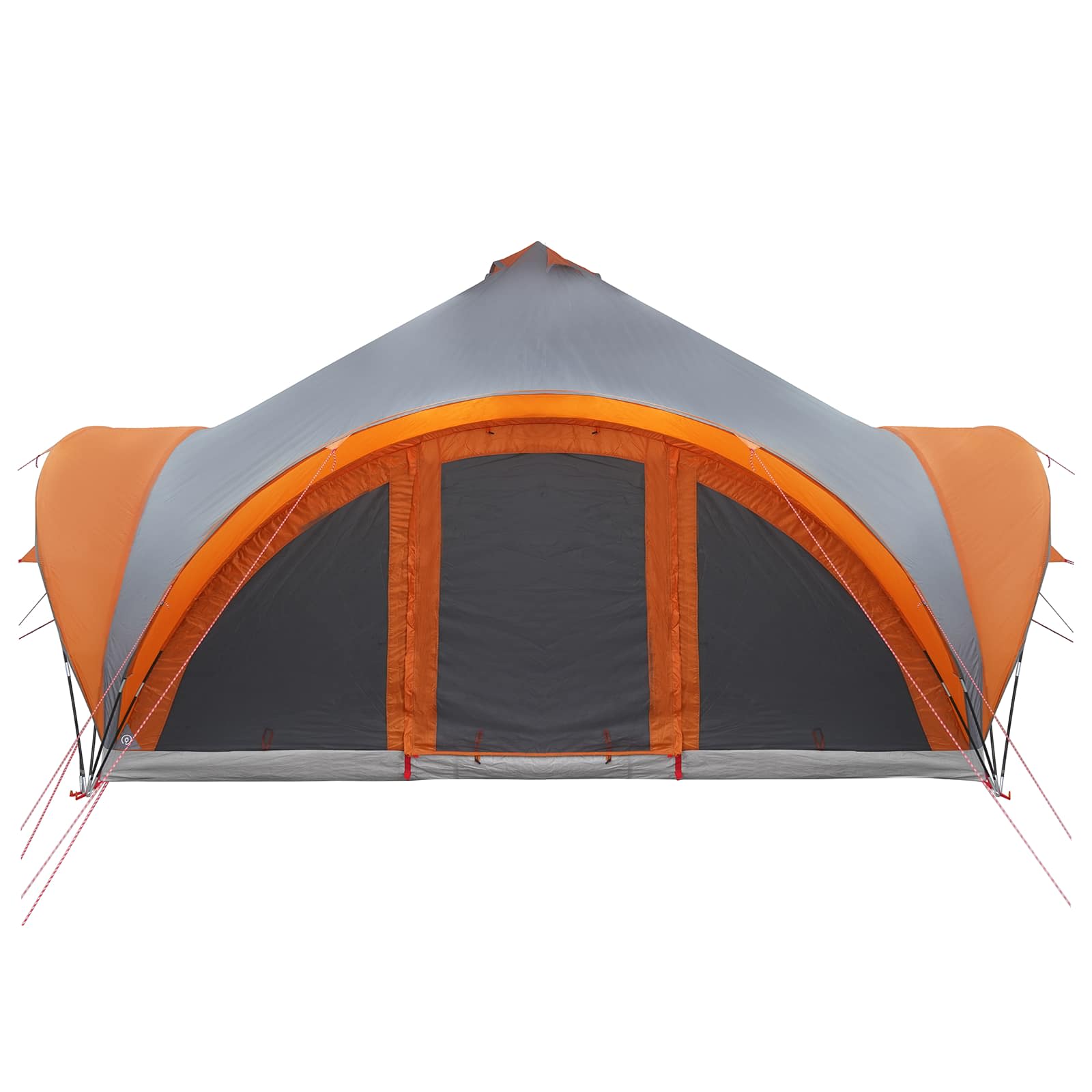 vidaXL Tipi stan Šedá a oranžová Pre 18 osôb Polyester a oceľ-5