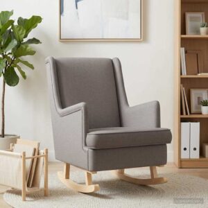 vidaXL Hojdacie kreslo Sivohnedá 62 x 80 x 85 cm látka-1