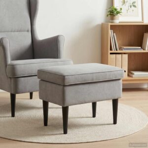 vidaXL Taburetka Svetlosivá 55 x 35 x 41 cm Zamat-1