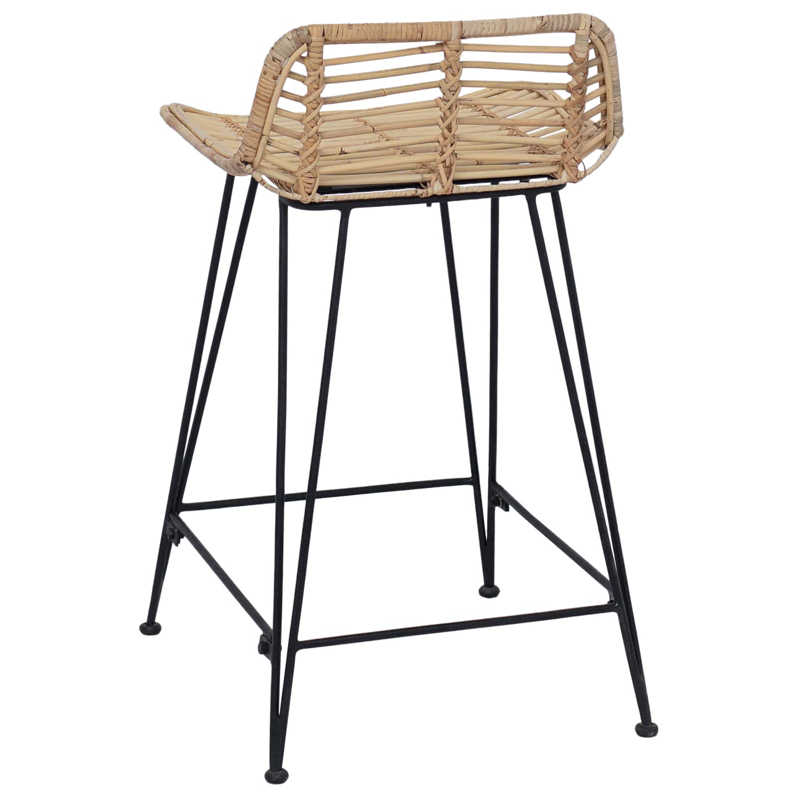 vidaXL Barová stolička 2 ks Prírodná 44 x 45 x 76 cm Ratan a oceľ-5