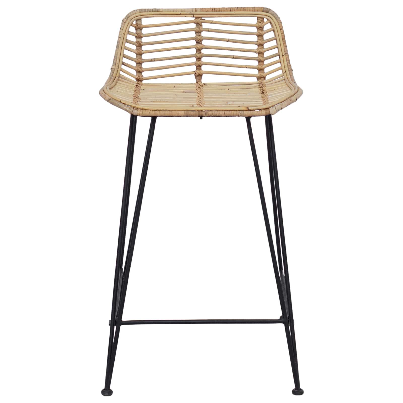 vidaXL Barová stolička 2 ks Prírodná 44 x 45 x 76 cm Ratan a oceľ-3