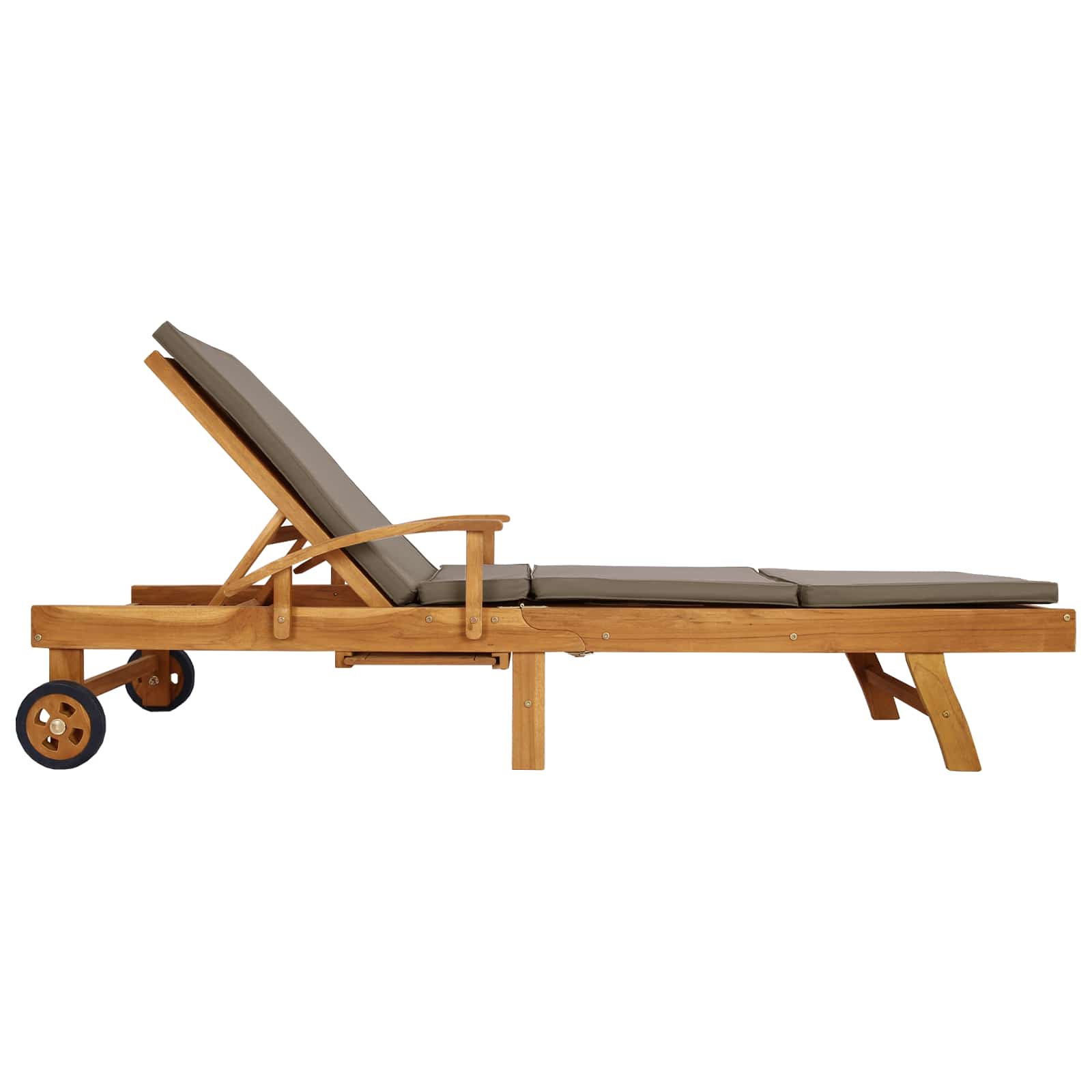 vidaXL Ležadlo s vankúšom 100% polyester a masívny teak-5