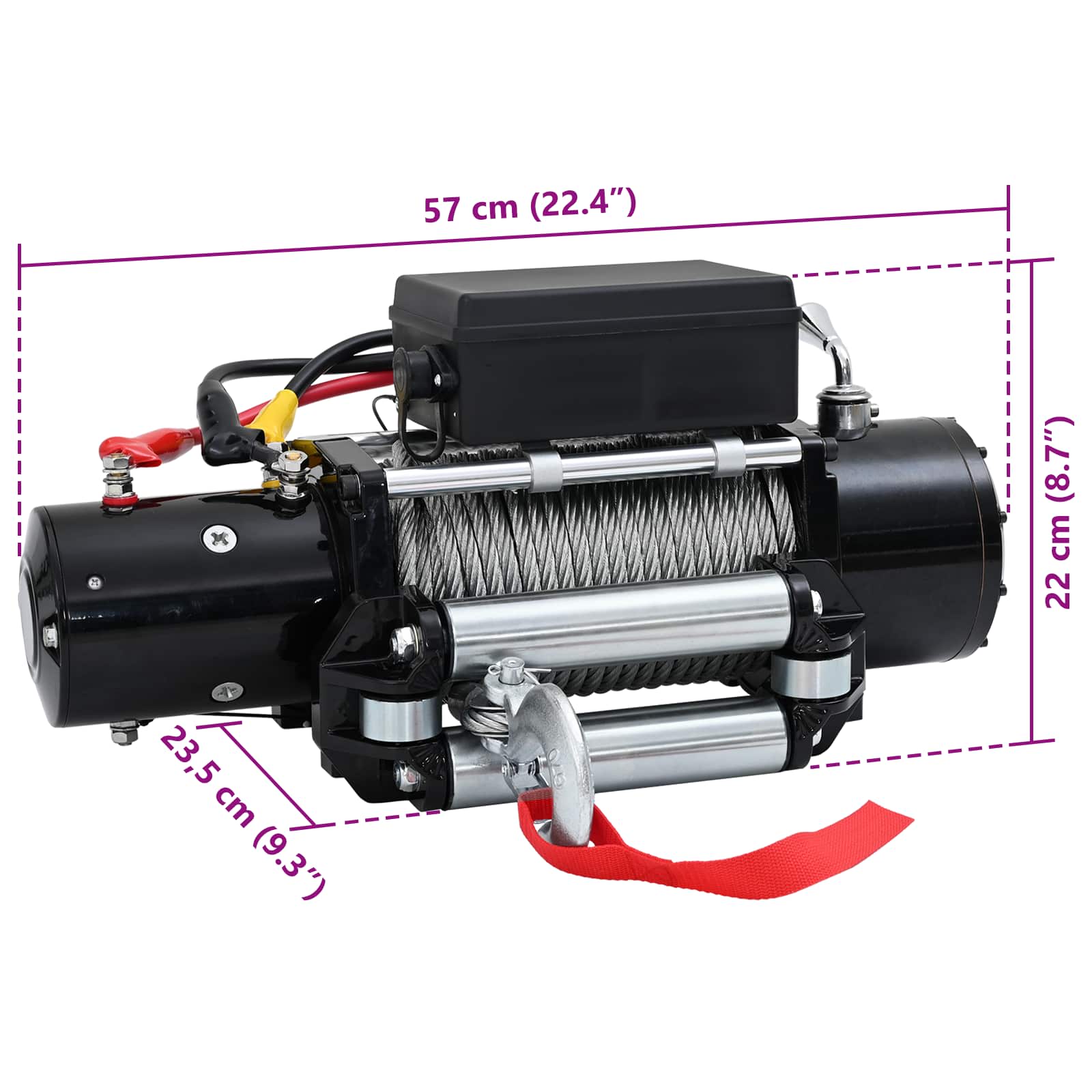 vidaXL Elektrický navijak PVC Čierna-9