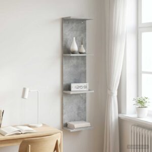 vidaXL Stenná polica Betónovo sivá 25 x 15 x 100 cm Kompozitné drevo-1