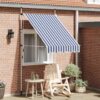 vidaXL Ručne zaťahovacia markíza, 150 cm, modro-biele pásiky-1