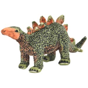 vidaXL Plyšová hračka dinosaurus stegosaurus zeleno-oranžový XXL-1