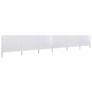 vidaXL 6-panelová zábrana proti vetru biela 800x80 cm látková-1