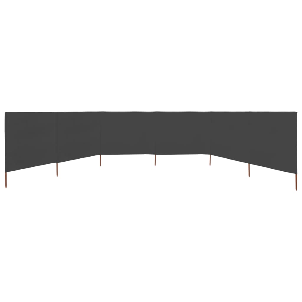 vidaXL 6-panelová zábrana proti vetru sivá 800x80 cm látková-3