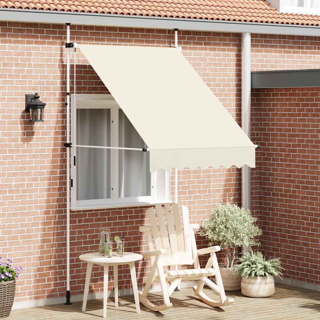 vidaXL Ručne zaťahovacia markíza 150 cm krémová-1