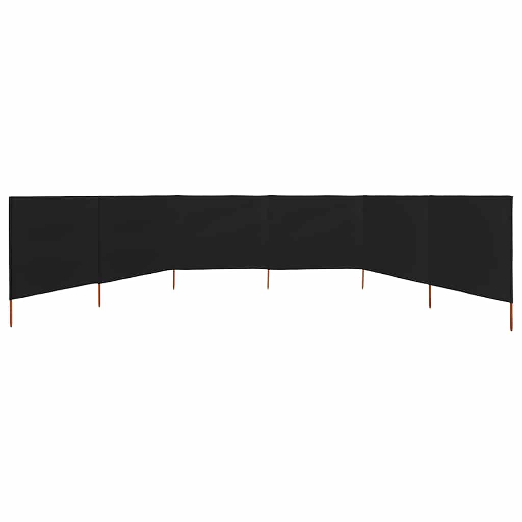 vidaXL 6-panelová zábrana proti vetru 800x80 cm čierna-3