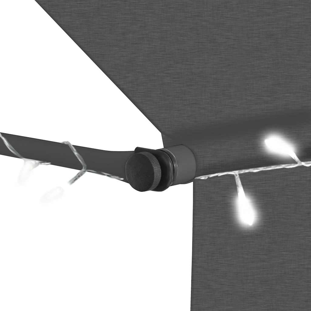vidaXL Ručne zaťahovacia markíza s LED 100 cm, antracitová-5