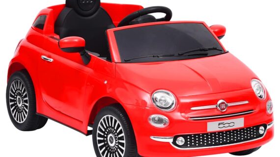 vidaXL Detské elektrické autíčko Fiat 500, červené-1
