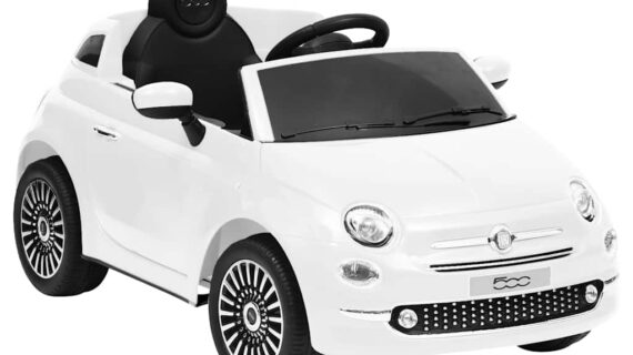 vidaXL Detské elektrické autíčko Fiat 500, biele-1