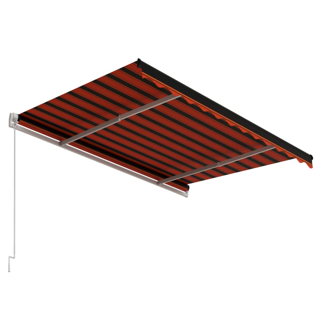 vidaXL Automaticky zaťahovacia markíza 300x250 cm oranžová a hnedá-3