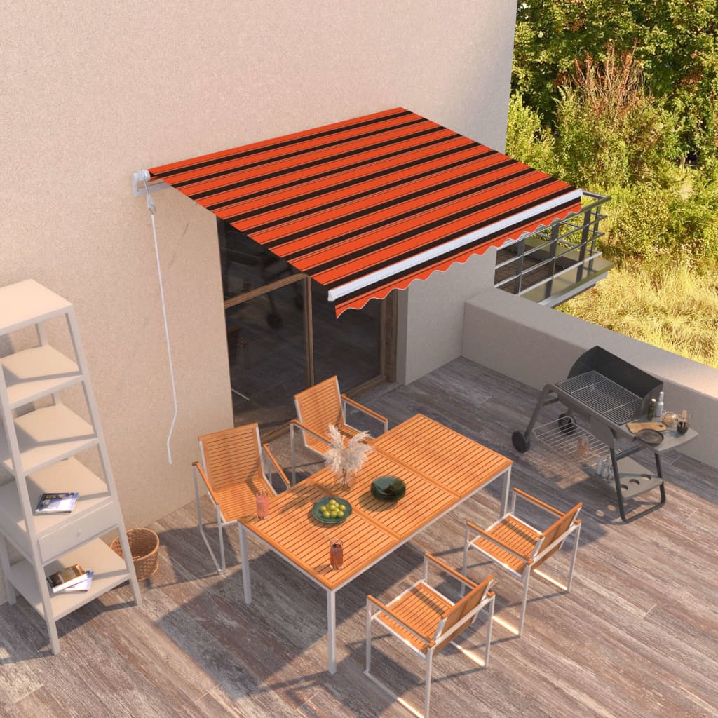 vidaXL Automaticky zaťahovacia markíza 300x250 cm oranžová a hnedá-1