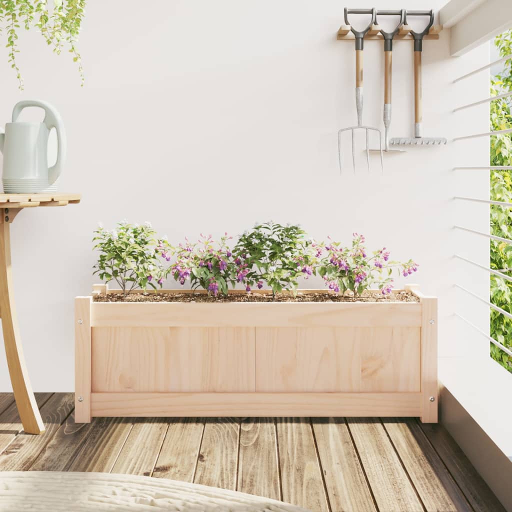 vidaXL Záhradný kvetináč 90x31x31 cm masívna borovica-3