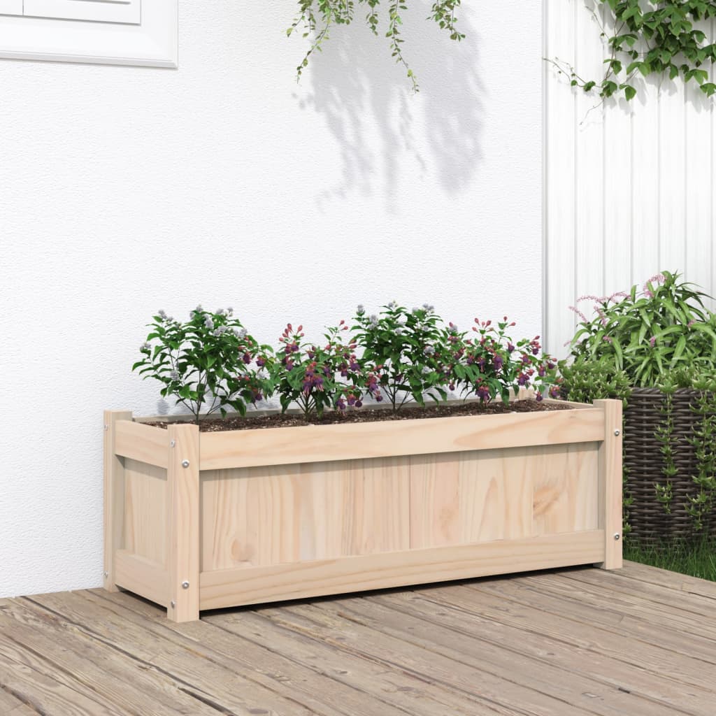 vidaXL Záhradný kvetináč 90x31x31 cm masívna borovica-1