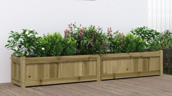 vidaXL Záhradný kvetináč 180x31x31 cm impregnovaná borovica-1