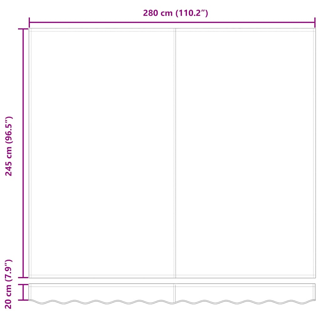 vidaXL Sklopná markíza Červená a Biela 300 x 250 cm Tkanina a hliník-14