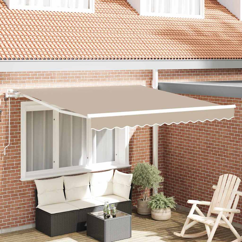 vidaXL Sklopná markíza Béžová 300 x 250 cm Tkanina a hliník-1