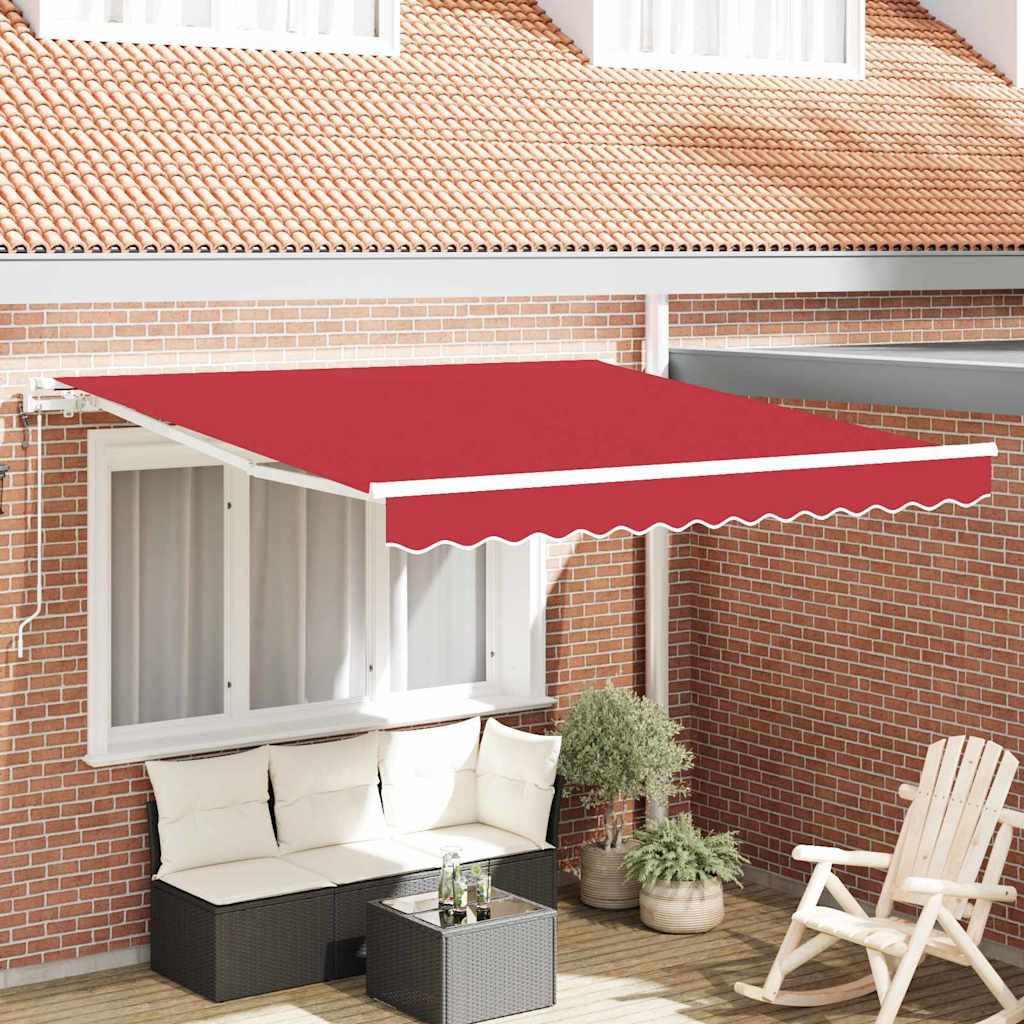 vidaXL Sklopná markíza Červená 300 x 250 cm Tkanina a hliník-1
