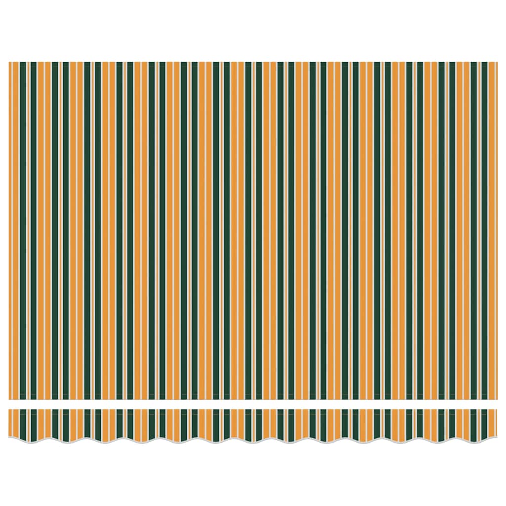 vidaXL Sklopná markíza Zelená a žltá 300 x 250 cm Tkanina a hliník-7