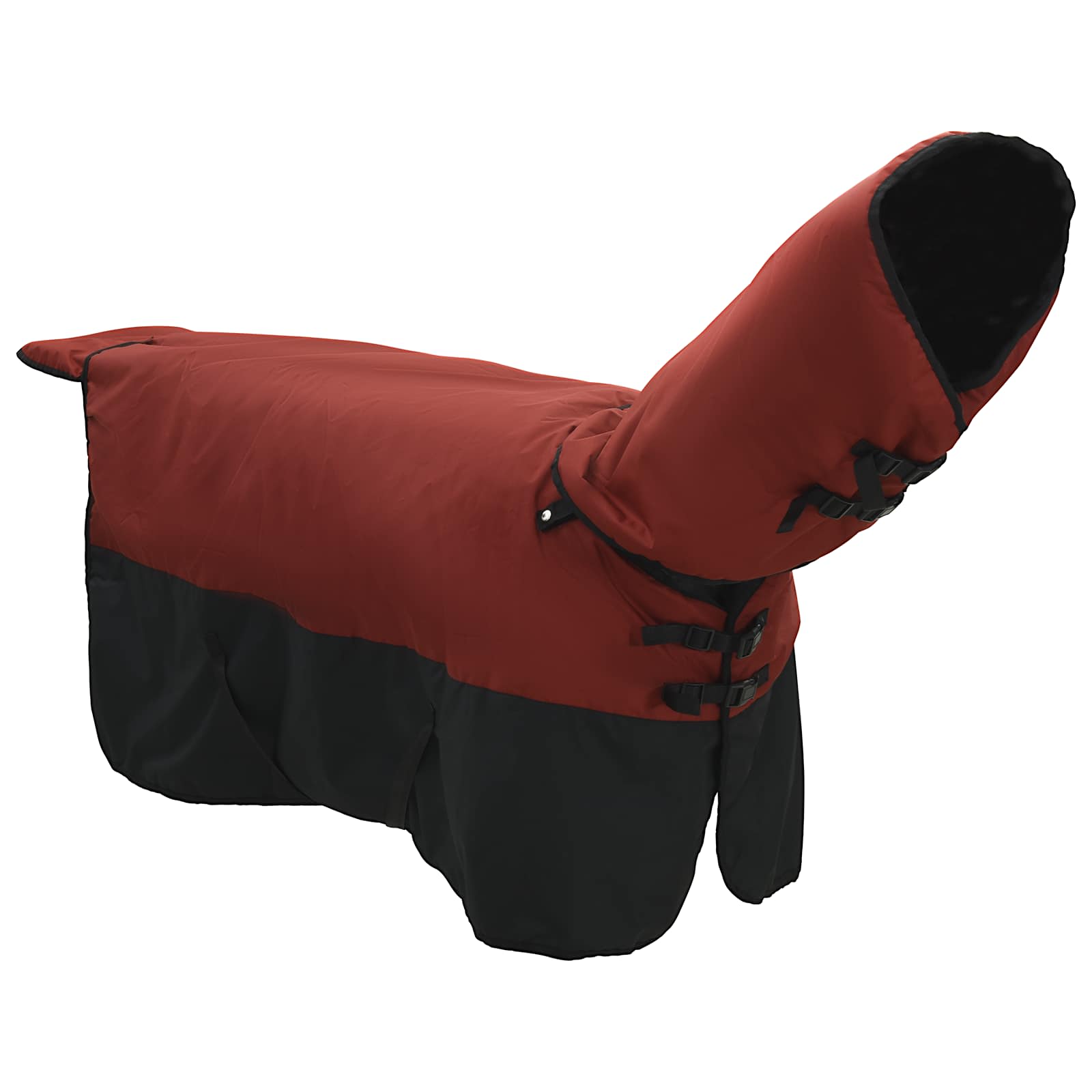 vidaXL Plášť pre kone Bordová a čierna 75 cm Polyester-3