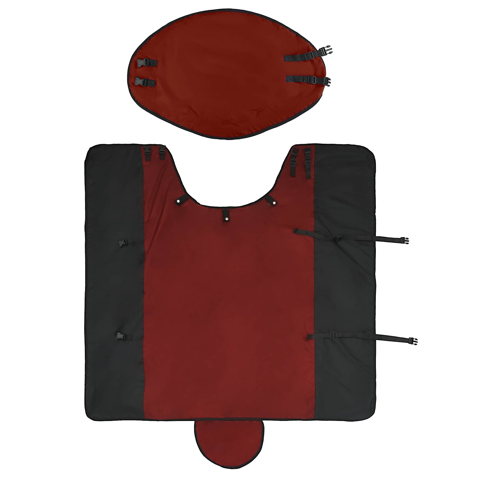 vidaXL Plášť pre kone Bordová a čierna 75 cm Polyester-5