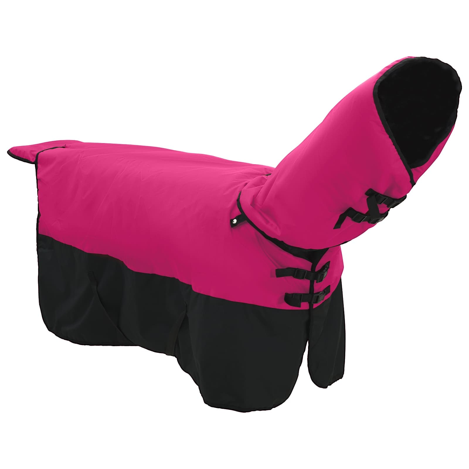 vidaXL Plášť pre kone Ružová a čierna 75 cm Polyester-3