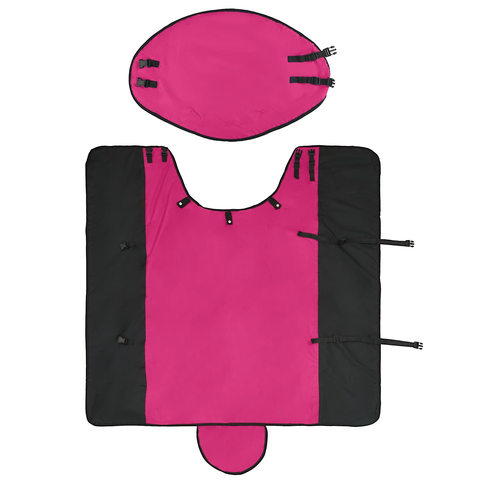 vidaXL Plášť pre kone Ružová a čierna 75 cm Polyester-5