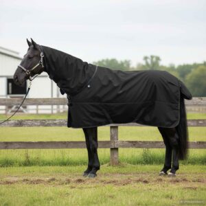vidaXL Plášť pre kone Úplne čierna 75 cm Polyester-1