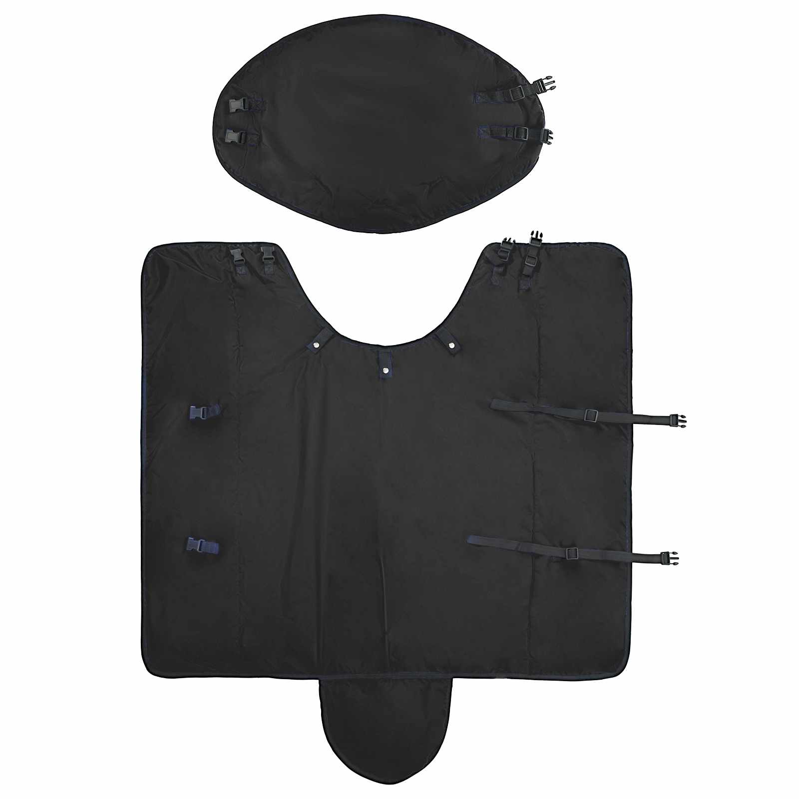 vidaXL Plášť pre kone Úplne čierna 75 cm Polyester-5