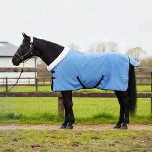 vidaXL Plášť pre kone Plný aqua 75 cm Polárna fleece-1