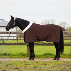 vidaXL Plášť pre kone Plná tmavohnedá 75 cm Polárna fleece-1