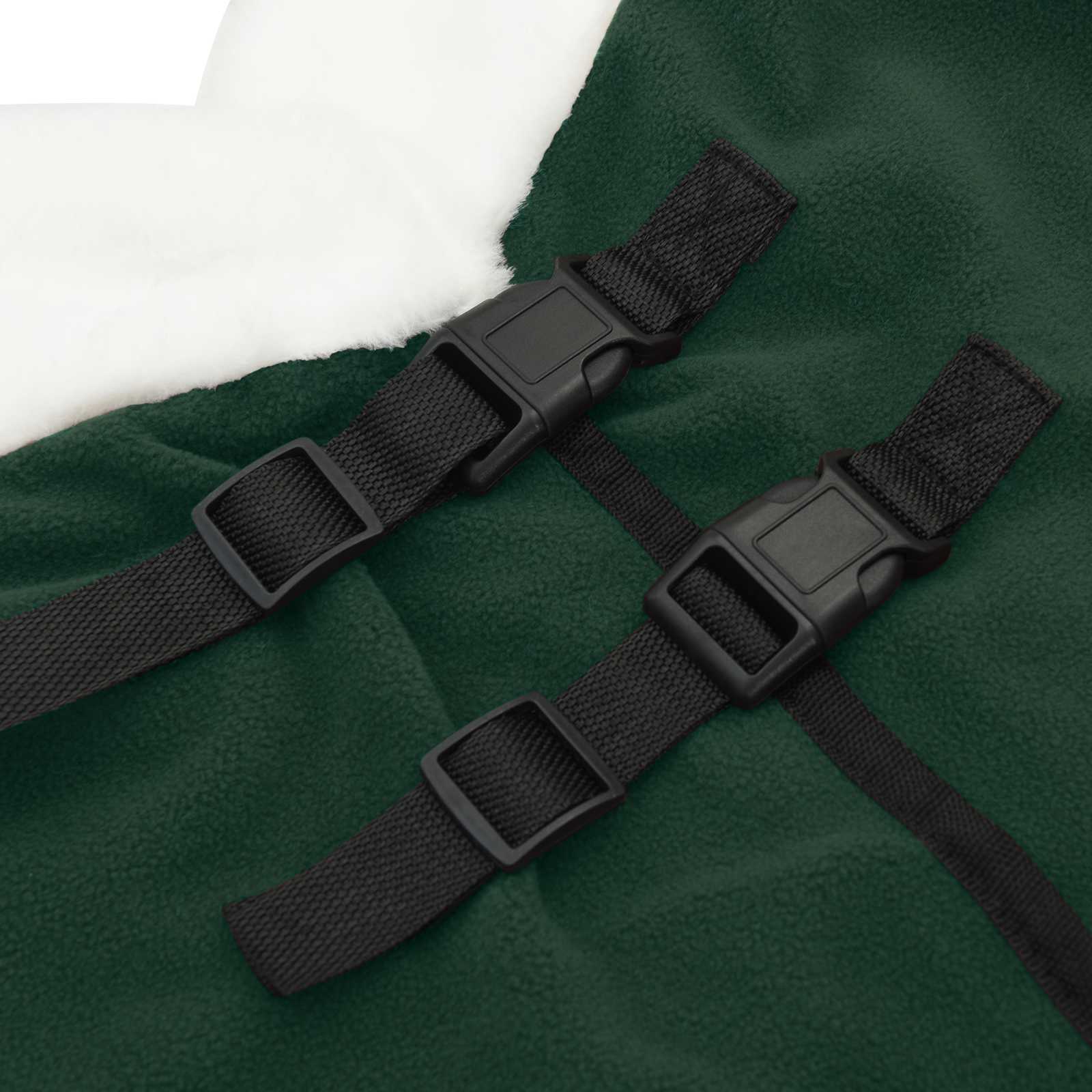 vidaXL Plášť pre kone Plná tmavozelená 75 cm Polárna fleece-7
