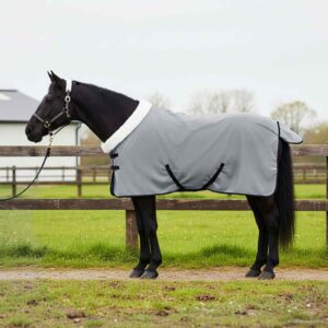 vidaXL Plášť pre kone Úplne svetlo šedá 75 cm Polárna fleece-1