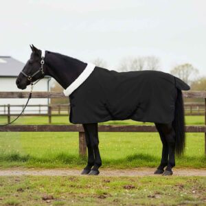 vidaXL Plášť pre kone Čierna 75 cm Polárna fleece-1