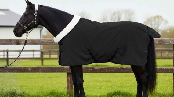 vidaXL Plášť pre kone Čierna 75 cm Polárna fleece-1
