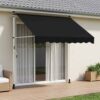 vidaXL Ručná skladacia markíza Čierna 150 cm-1